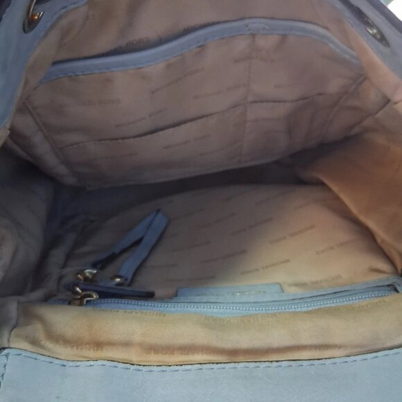 Michael Kors Leather Blue Flower Backpack Messenger Handbag